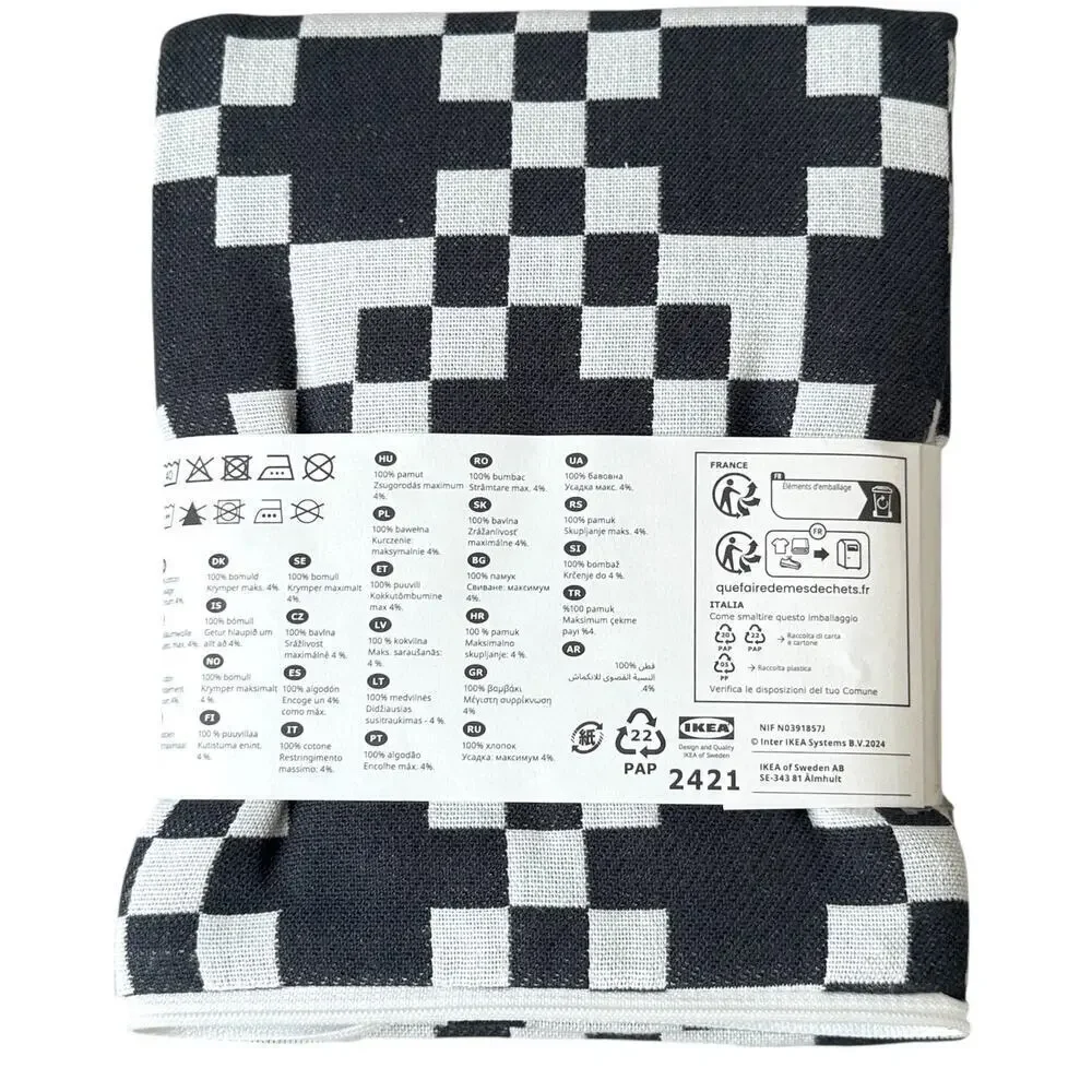IKEA GINSTSACKMAL Black & White Pillow Cover  20x20 